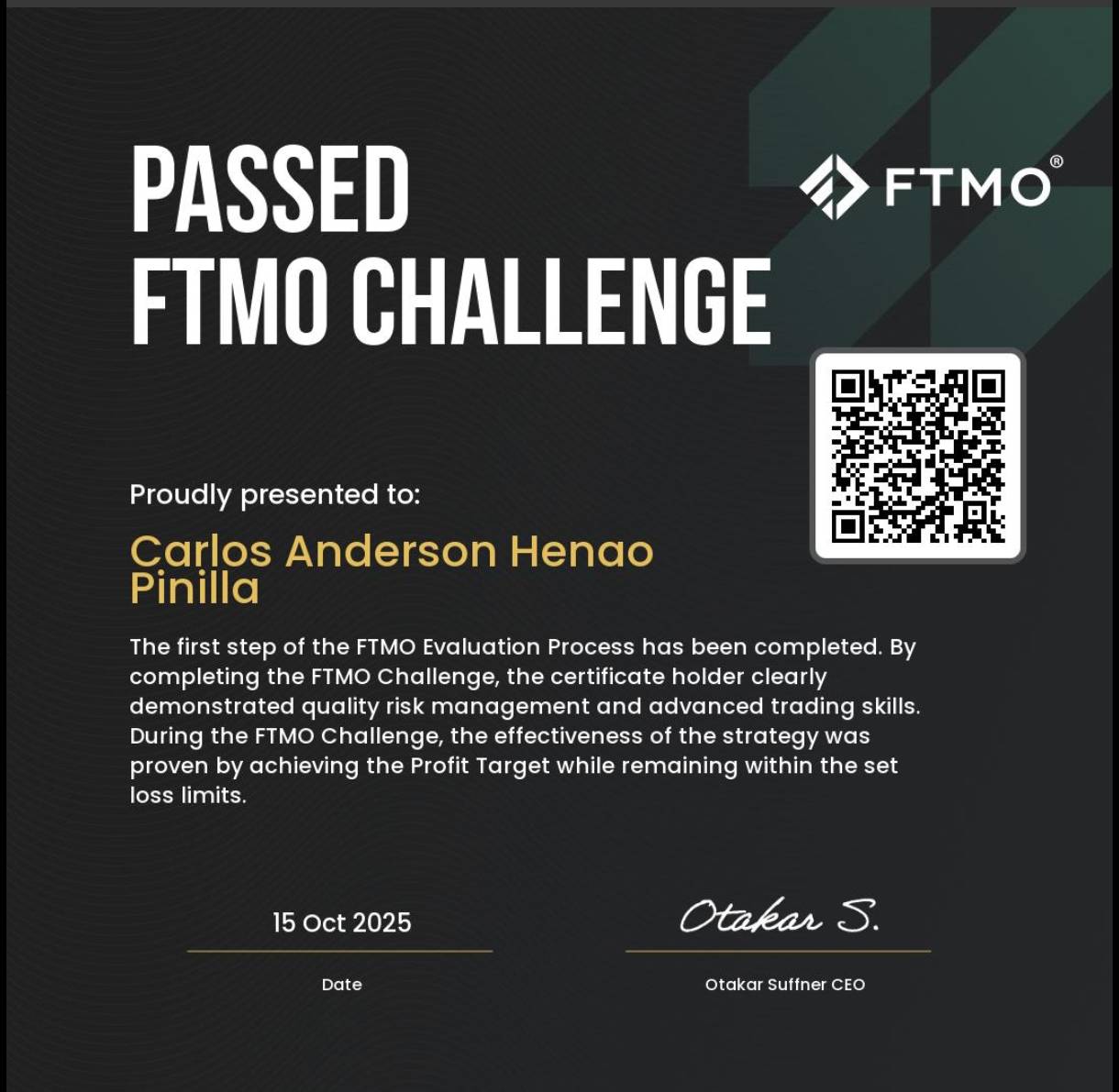 Certificado FTMO 5